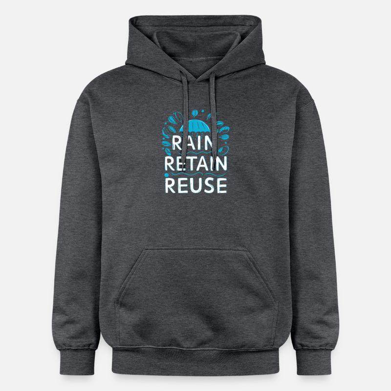 Rain Keep Réutilisation - Sweat à capuche Softstyle® Gildan Unisexe - gris foncé chiné