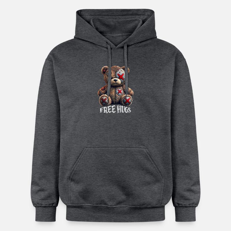 Câlins gratuits Teddy Bear - Sweat à capuche Softstyle® Gildan Unisexe - gris foncé chiné