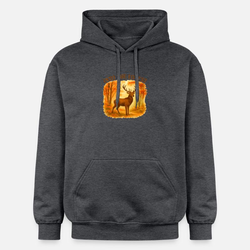 Dans la forêt – Cerf d'automne - Sweat à capuche Softstyle® Gildan Unisexe - gris foncé chiné
