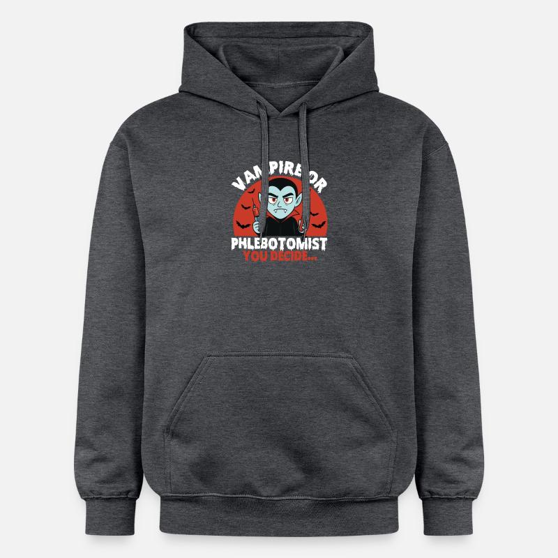 Vampir oder Phlebotomiker, du entscheidest... - Gildan Unisex Softstyle® Midweight Hoodie - Dunkelgrau meliert