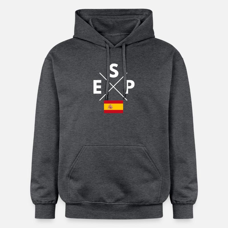Croix du drapeau de l’Espagne - Sweat à capuche Softstyle® Gildan Unisexe - gris foncé chiné