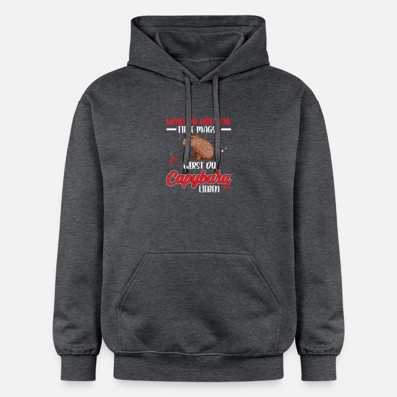 Capybara est un capybara mignon - Sweat à capuche Softstyle® Gildan Unisexe - gris foncé chiné