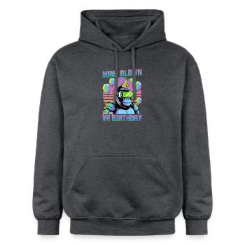Birthday Gamer VR - Gildan Unisex Softstyle® Midweight Hoodie - Dunkelgrau meliert - Vorne - Marisol (170cm) & Nik (191cm)