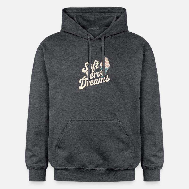 Soft Serve Dreams – Glace rétro - Sweat à capuche Softstyle® Gildan Unisexe - gris foncé chiné