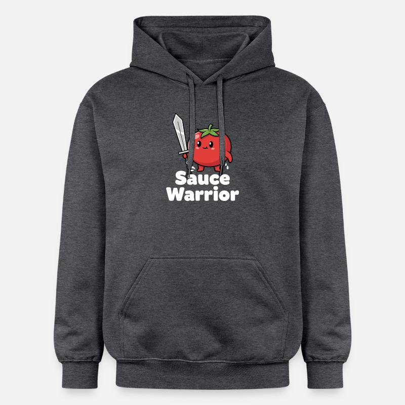 Guerrier tomate à l'épée - Sweat à capuche Softstyle® Gildan Unisexe - gris foncé chiné
