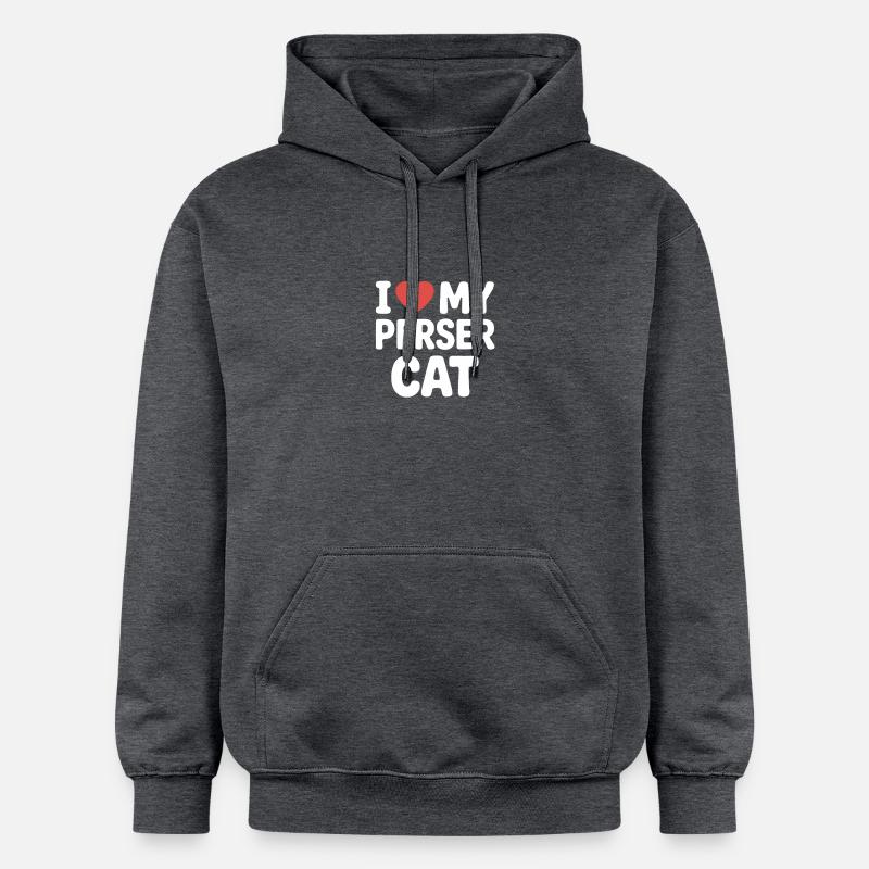 J’adore mon chat persan - Sweat à capuche Softstyle® Gildan Unisexe - gris foncé chiné