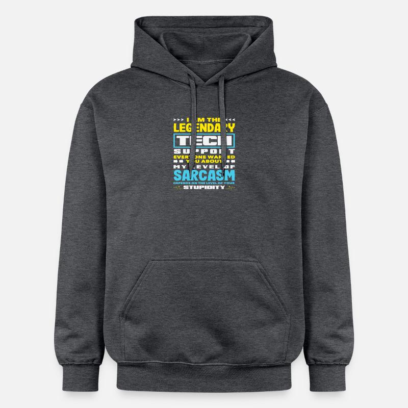 Soutien technique légendaire Sarcasme Admin IT - Sweat à capuche Softstyle® Gildan Unisexe - gris foncé chiné