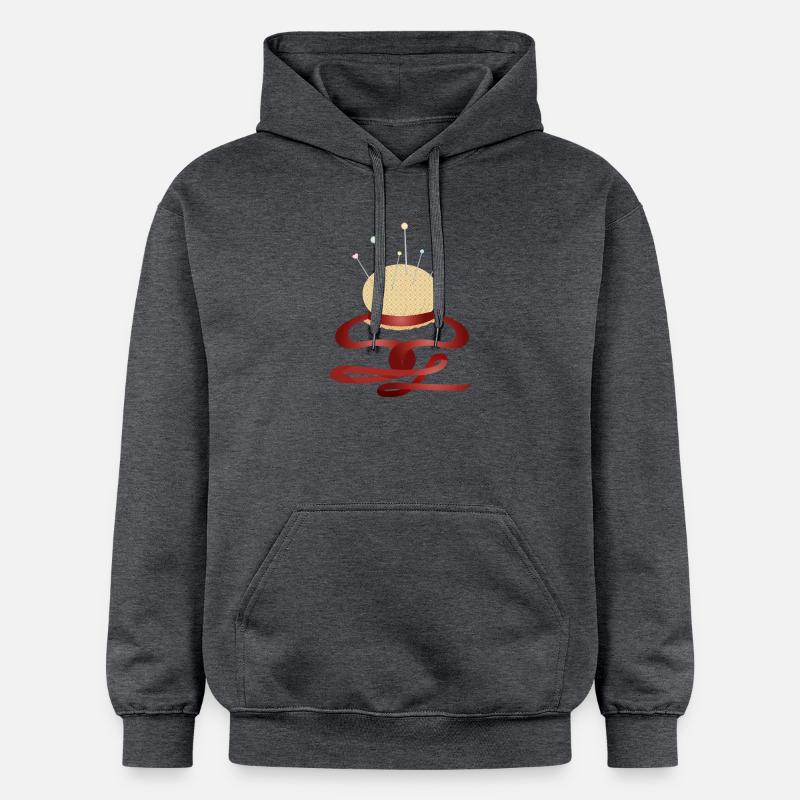 coussin d’épingle nostalgique avec épingles - Sweat à capuche Softstyle® Gildan Unisexe - gris foncé chiné