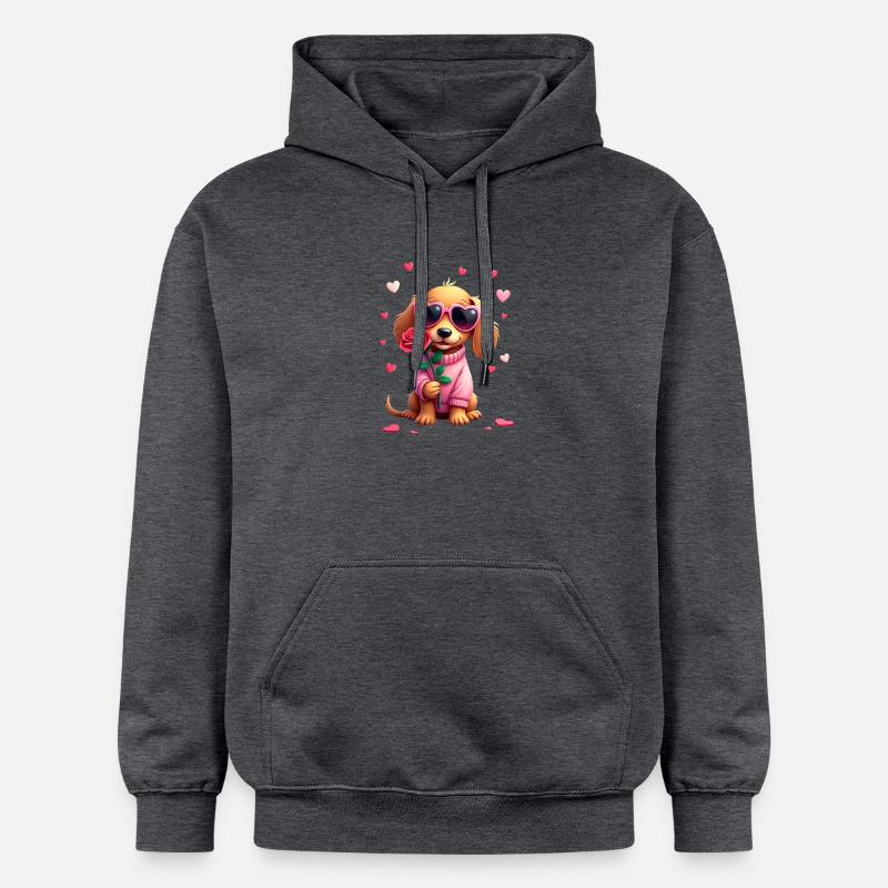 Dackel teckel teckel tekel - Sweat à capuche Softstyle® Gildan Unisexe - gris foncé chiné