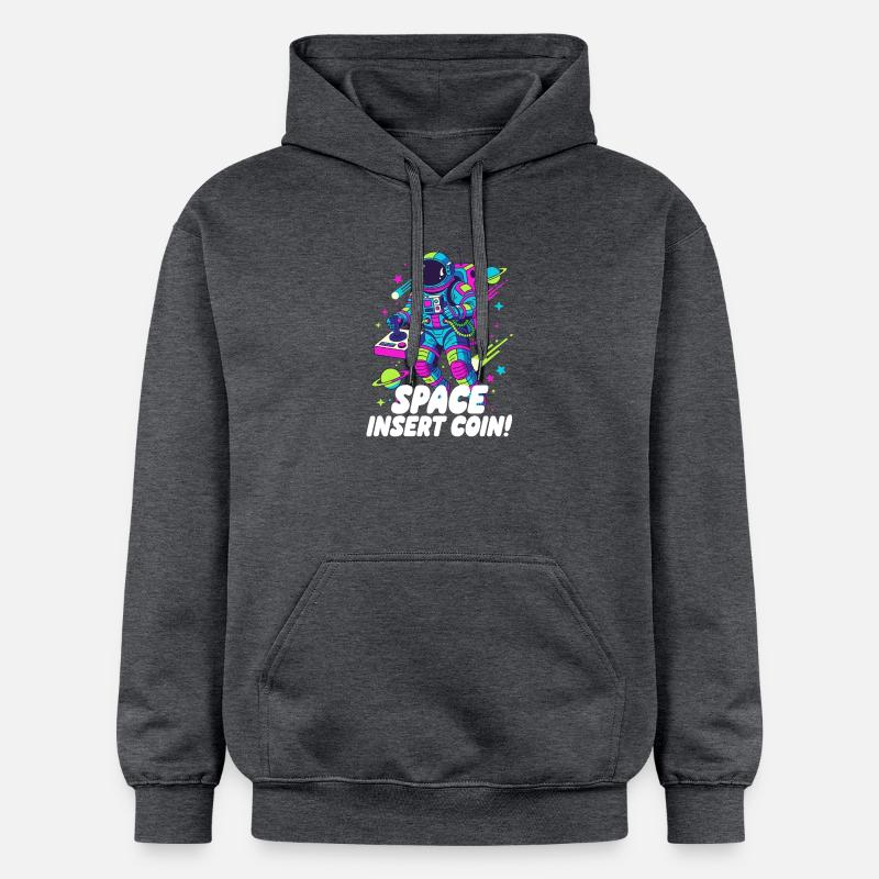Pièce d’insertion spatiale - Sweat à capuche Softstyle® Gildan Unisexe - gris foncé chiné