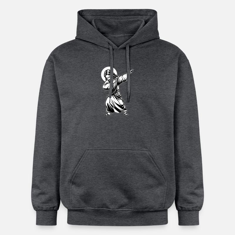 Dabbing Jesus - Mème drôle - Sweat à capuche Softstyle® Gildan Unisexe - gris foncé chiné