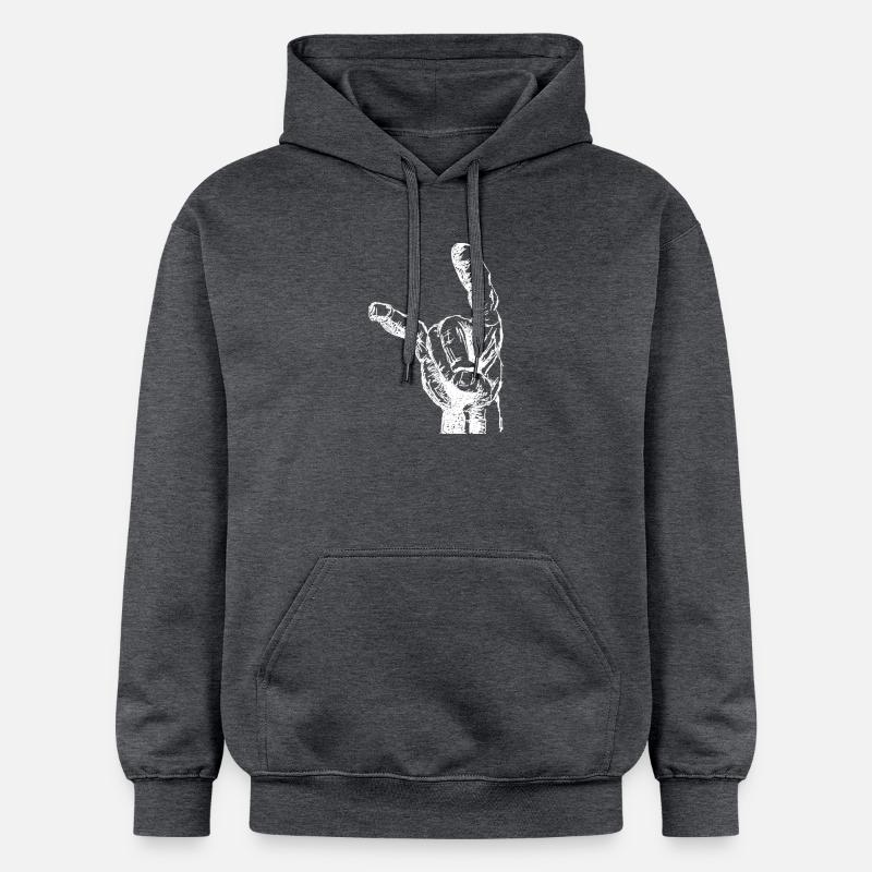 La main de Headbanger - Sweat à capuche Softstyle® Gildan Unisexe - gris foncé chiné