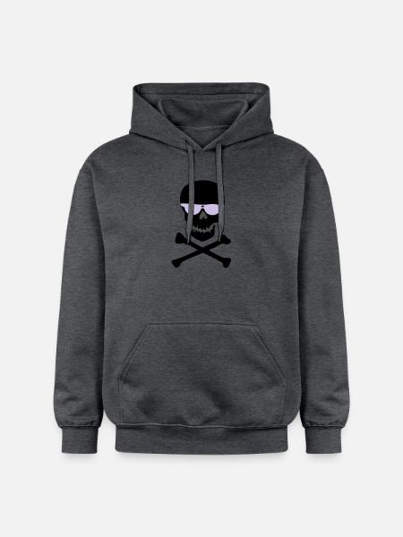Piratl_mit_brille - Sweat à capuche Softstyle® Gildan Unisexe - gris foncé chiné