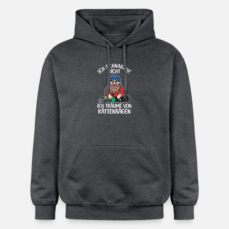 Bûcheron déclaration tronçonneuse boiseries bois - Sweat à capuche Softstyle® Gildan Unisexe - gris foncé chiné