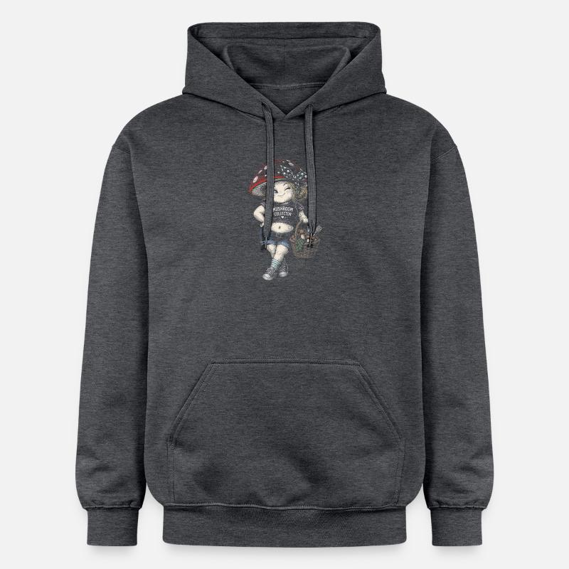 Champignon - Sweat à capuche Softstyle® Gildan Unisexe - gris foncé chiné