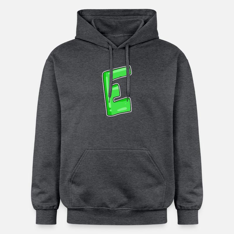 Lettre E Point de départ - Sweat à capuche Softstyle® Gildan Unisexe - gris foncé chiné