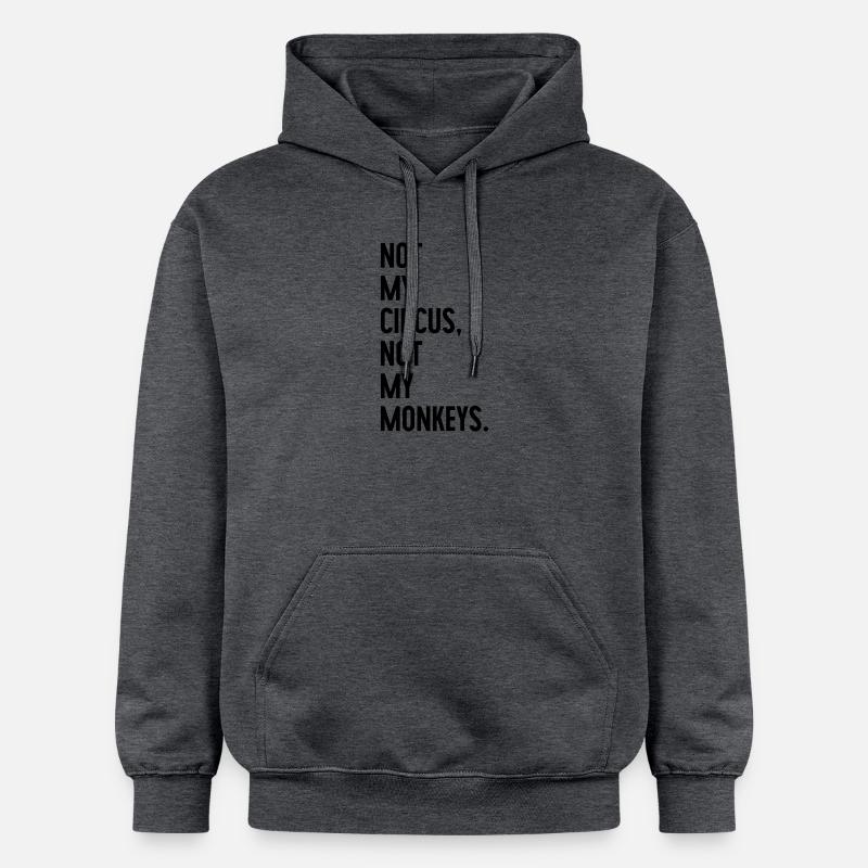 Pas mon cirque, pas mes singes - Sweat à capuche Softstyle® Gildan Unisexe - gris foncé chiné