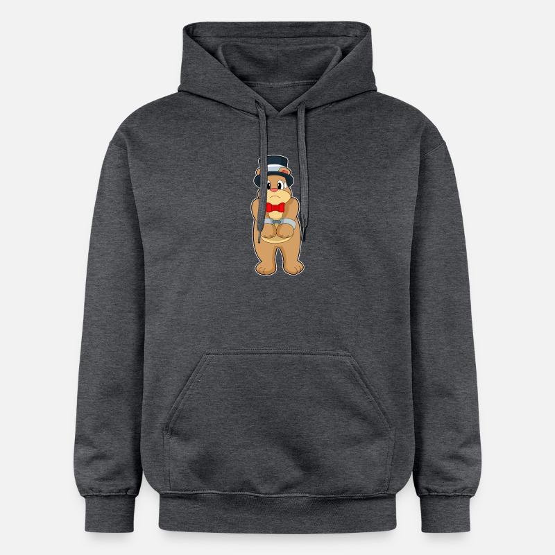Bear Groom Menottes Mariage - Sweat à capuche Softstyle® Gildan Unisexe - gris foncé chiné