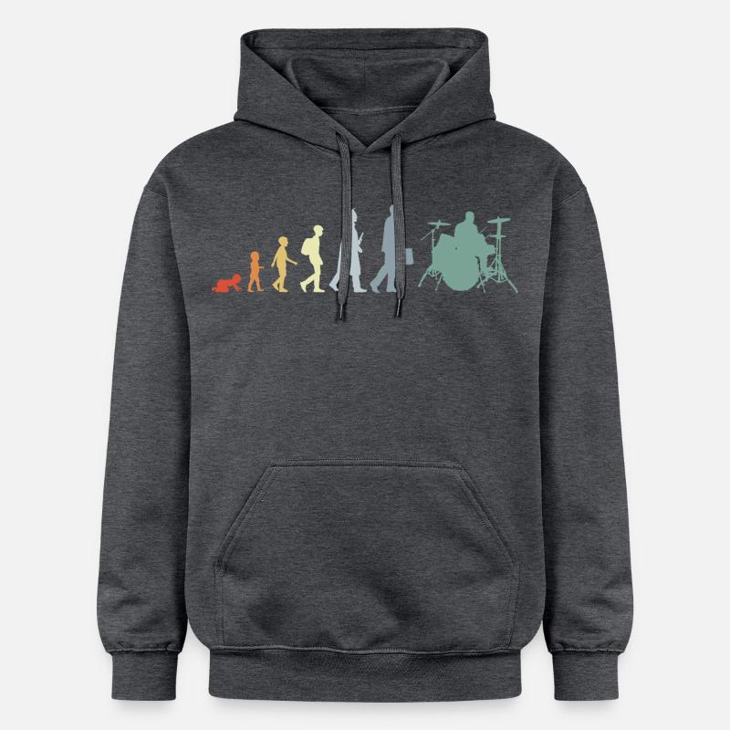 Évolution du batteur - Sweat à capuche Softstyle® Gildan Unisexe - gris foncé chiné