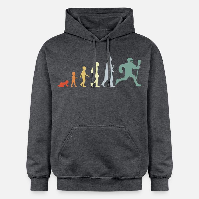 Évolution d’un joueur de crosse - Sweat à capuche Softstyle® Gildan Unisexe - gris foncé chiné