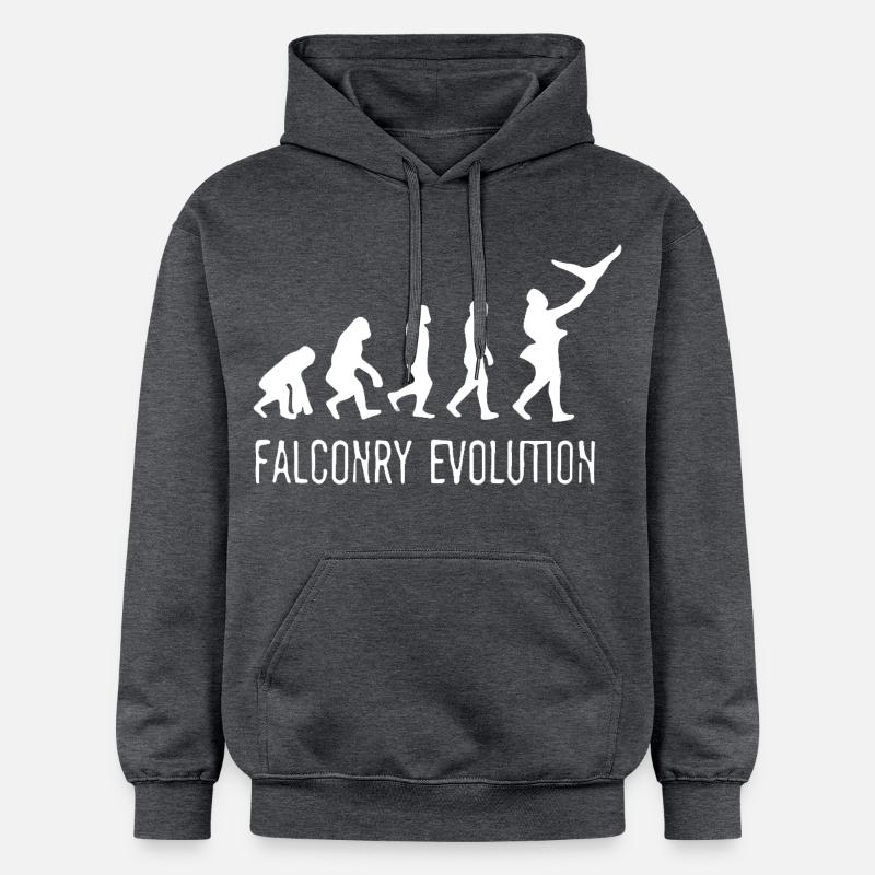 Évolution de la Fauconnerie - Sweat à capuche Softstyle® Gildan Unisexe - gris foncé chiné