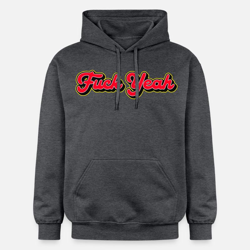 Fuck Yeah 3D Red Script - Sweat à capuche Softstyle® Gildan Unisexe - gris foncé chiné