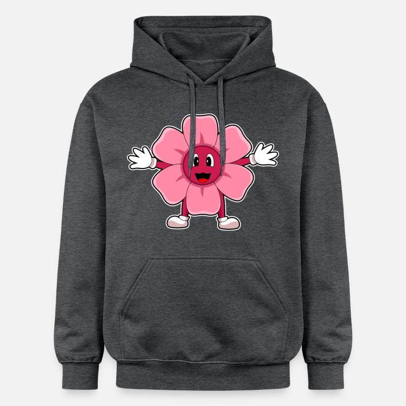 Fleur rose - Sweat à capuche Softstyle® Gildan Unisexe - gris foncé chiné