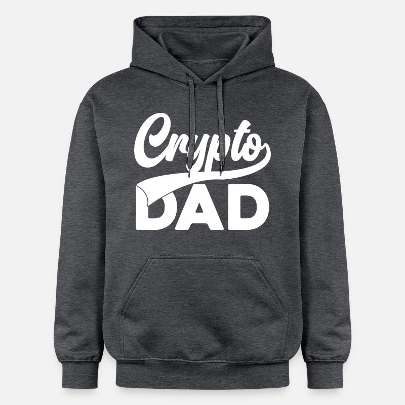 Crypto Dad Script Logo - Sweat à capuche Softstyle® Gildan Unisexe - gris foncé chiné