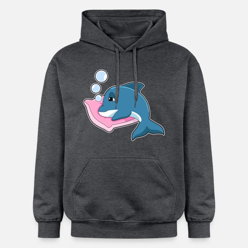 Oreiller de couchage Dolphin - Sweat à capuche Softstyle® Gildan Unisexe - gris foncé chiné