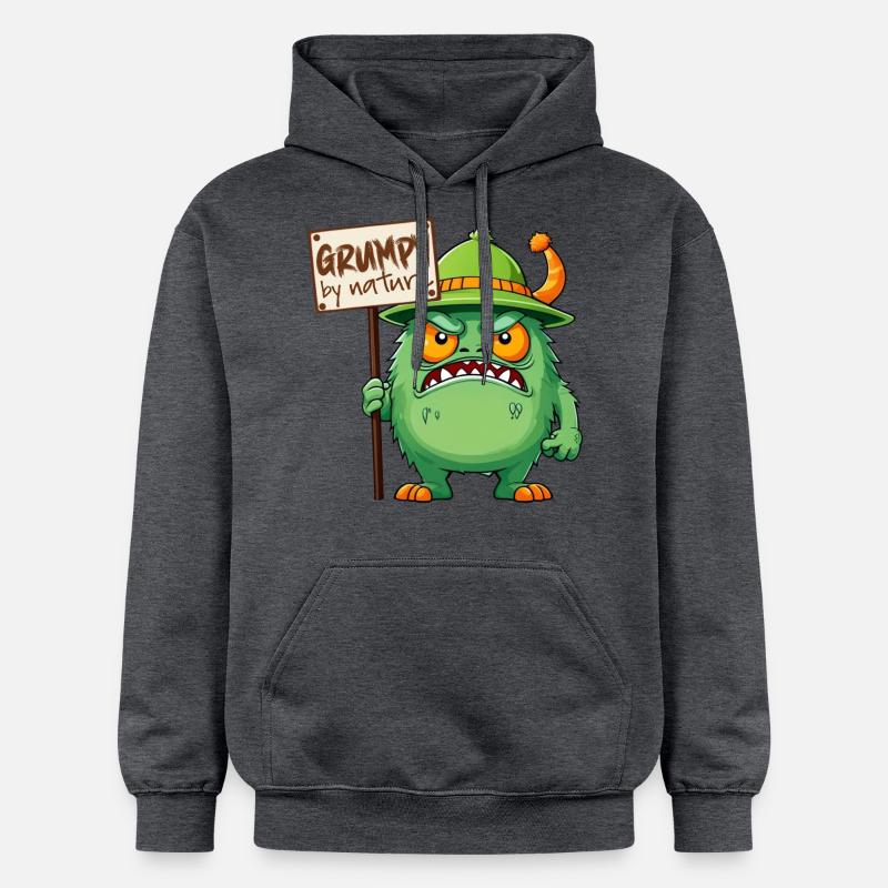 Funny monster grumpy grumpy bad-tempered - Gildan Unisex Softstyle® Midweight Hoodie - dark heather grey