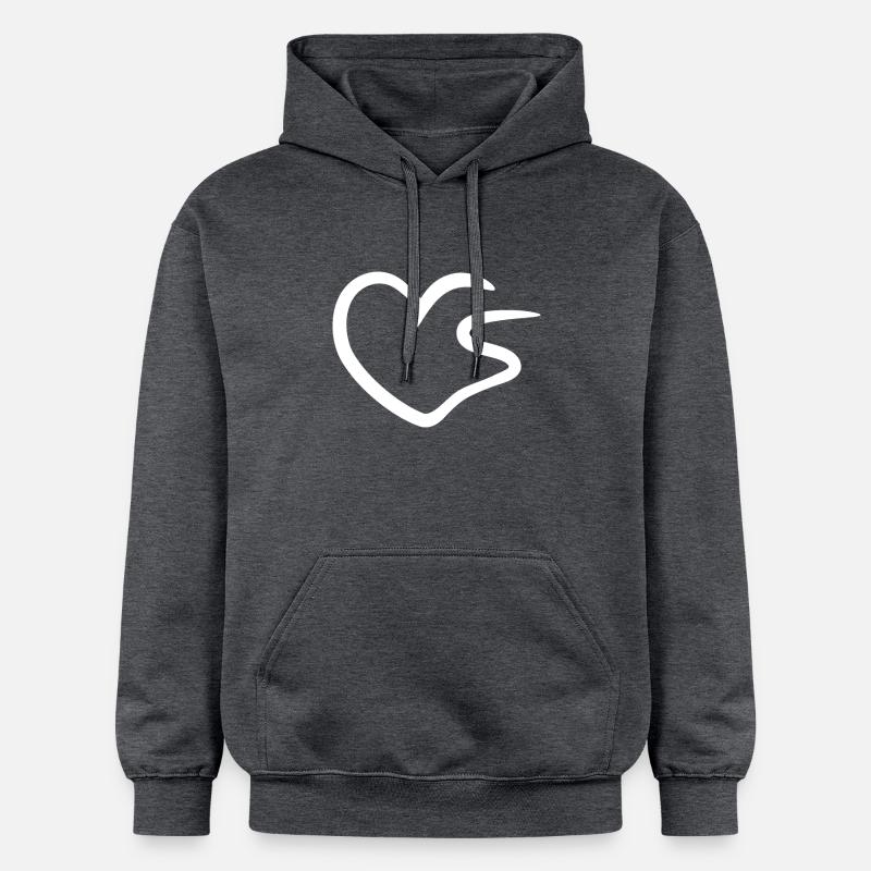 Lettre initiale du coeur S - Sweat à capuche Softstyle® Gildan Unisexe - gris foncé chiné