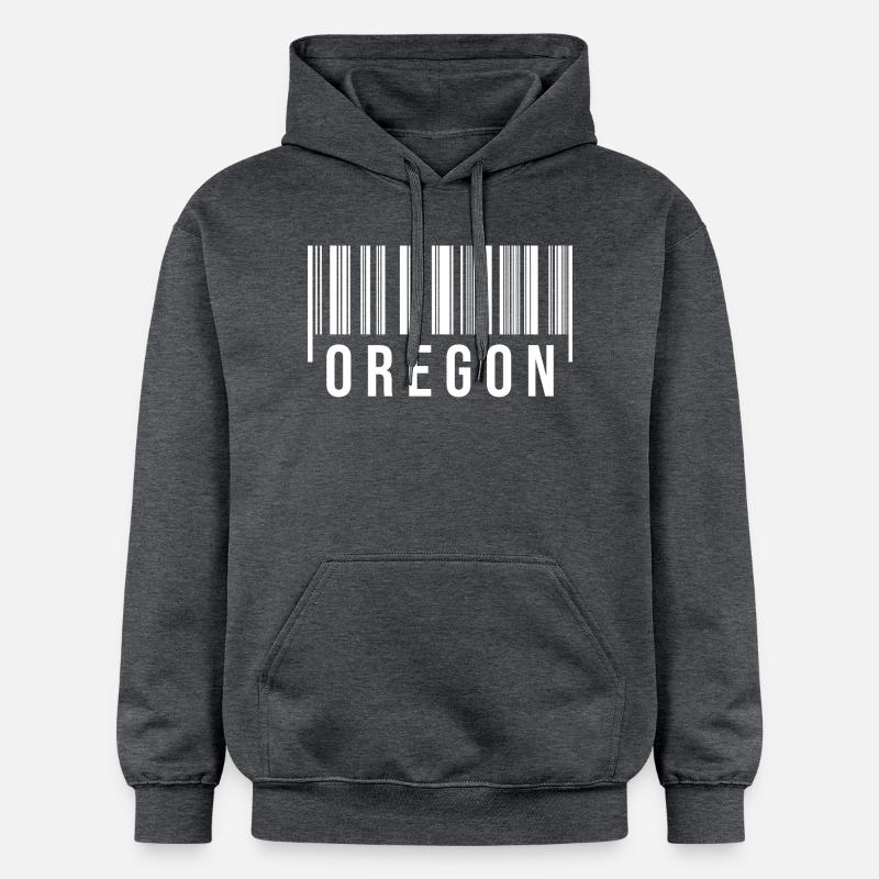Code-barres de l’Oregon - Sweat à capuche Softstyle® Gildan Unisexe - gris foncé chiné