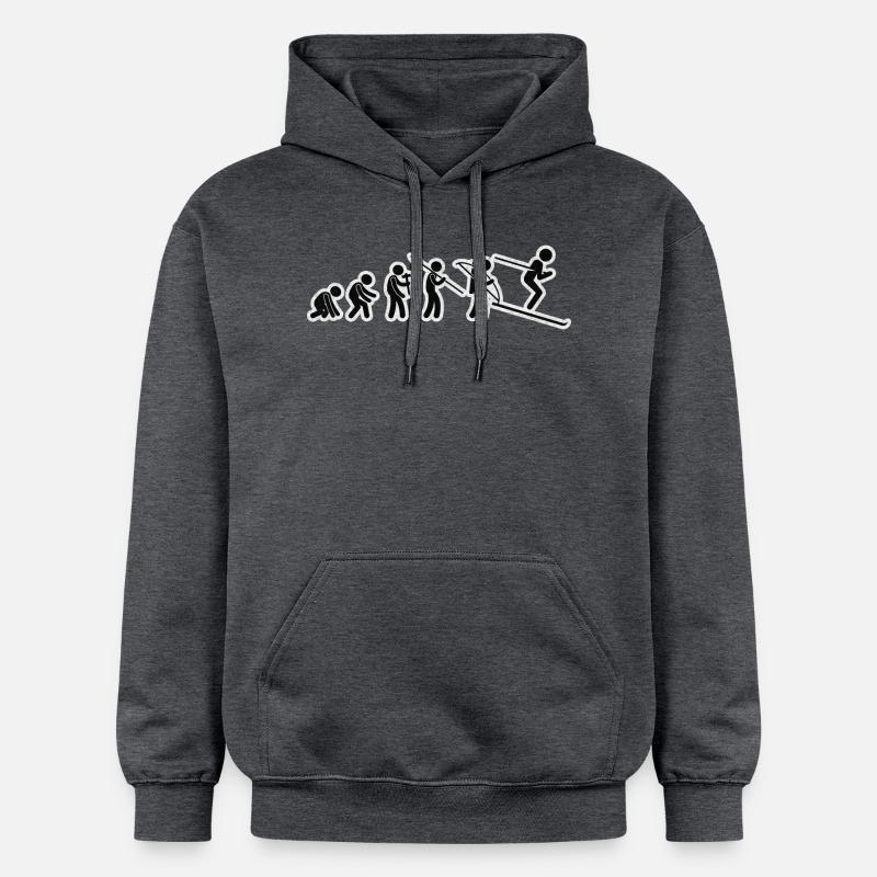 Evolution Ski Noir Grunge - Sweat à capuche Softstyle® Gildan Unisexe - gris foncé chiné