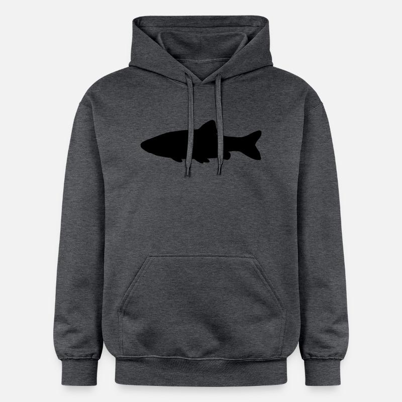 Chiot de silhouette de poisson - Sweat à capuche Softstyle® Gildan Unisexe - gris foncé chiné