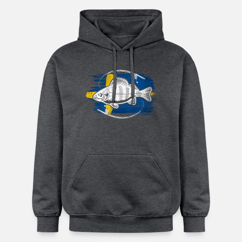 Perche de pêche de Suède - Sweat à capuche Softstyle® Gildan Unisexe - gris foncé chiné