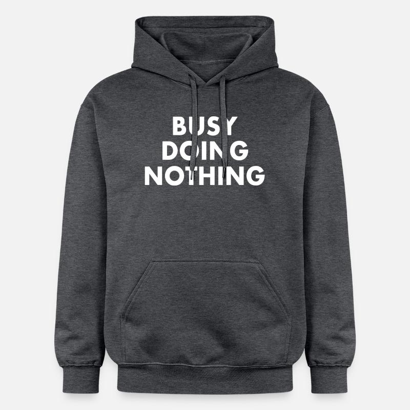 busy doing nothing - Sweat à capuche Softstyle® Gildan Unisexe - gris foncé chiné