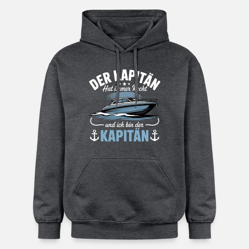 Capitaine de bateau, permis de bateau - Sweat à capuche Softstyle® Gildan Unisexe - gris foncé chiné