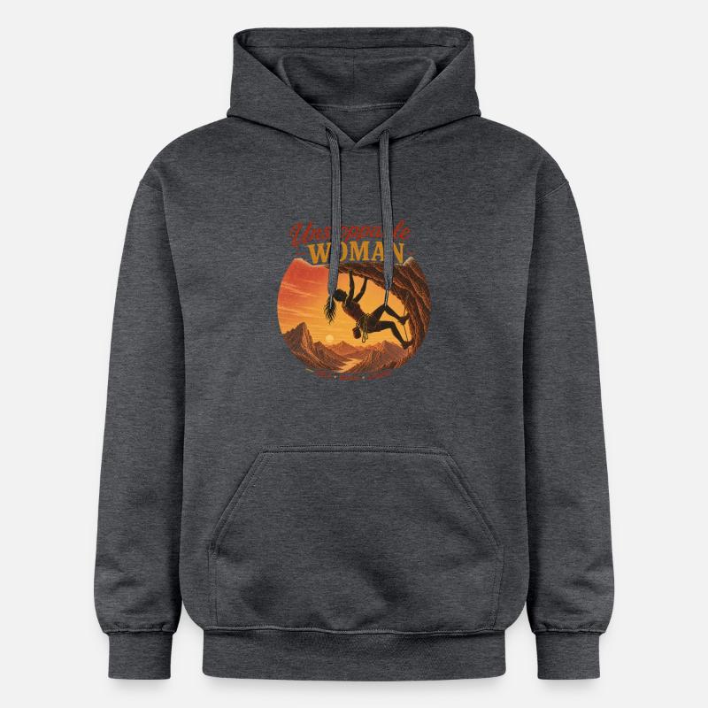 Grimpeur Imparable – Brave & Strong - Sweat à capuche Softstyle® Gildan Unisexe - gris foncé chiné