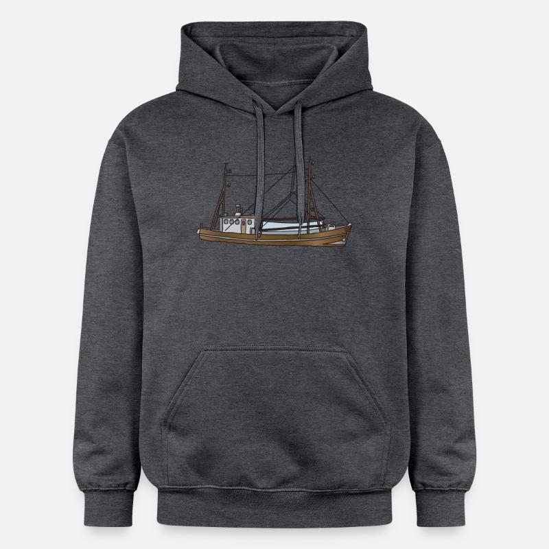 Bateau de pêche c - Sweat à capuche Softstyle® Gildan Unisexe - gris foncé chiné