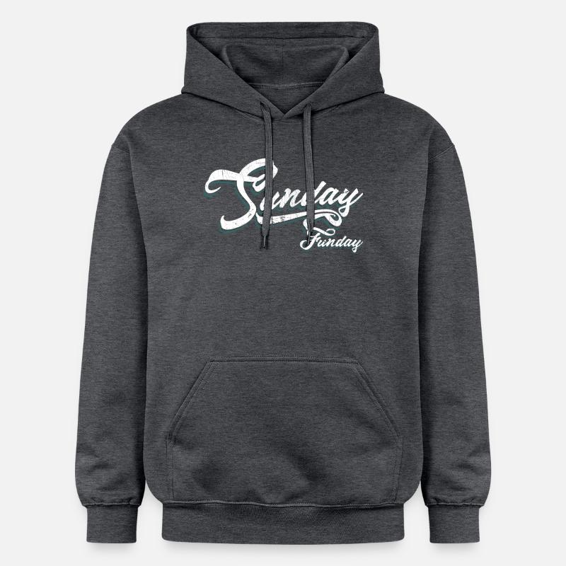 Script du dimanche Funday Néon - Sweat à capuche Softstyle® Gildan Unisexe - gris foncé chiné