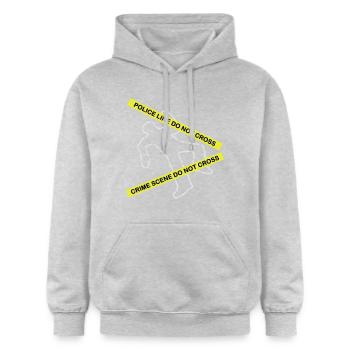 Crime scene set - Sweat à capuche Softstyle® Gildan Unisexe - gris clair chiné - Devant - Liana (172cm) & Jaron (178cm)