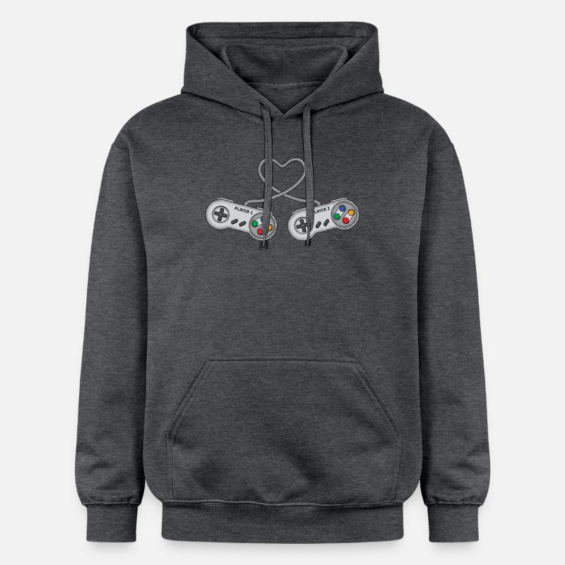 DreamTeam Controller Une console de jeu - Sweat à capuche Softstyle® Gildan Unisexe - gris foncé chiné