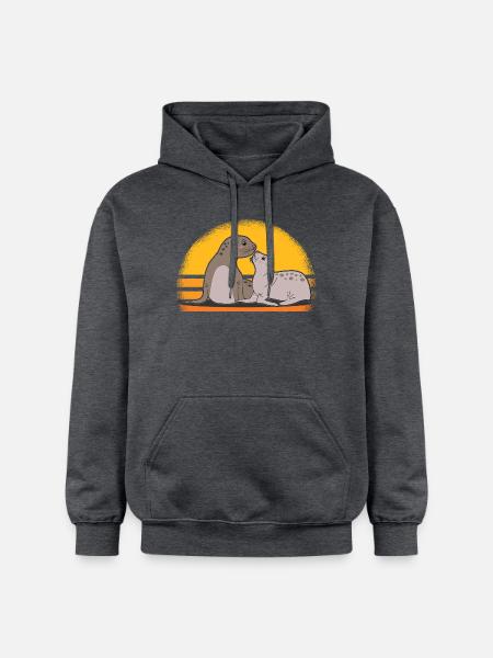 Seal med baby søde sæler sæler gave - Gildan Softstyle® Midweight unisex-hoodie - mørkegrå meleret