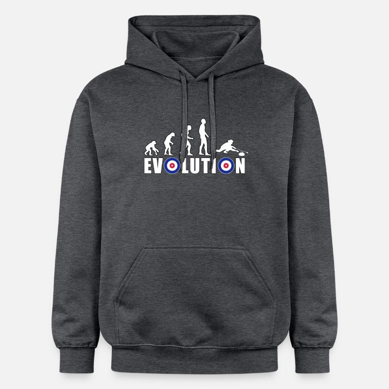 EVOLUTION CURLING Curling Cadeau Hiver - Sweat à capuche Softstyle® Gildan Unisexe - gris foncé chiné