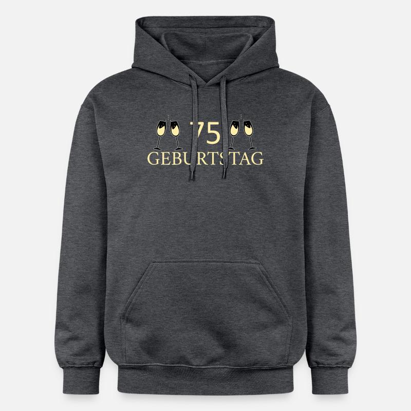 75e anniversaire 75 ans - Sweat à capuche Softstyle® Gildan Unisexe - gris foncé chiné