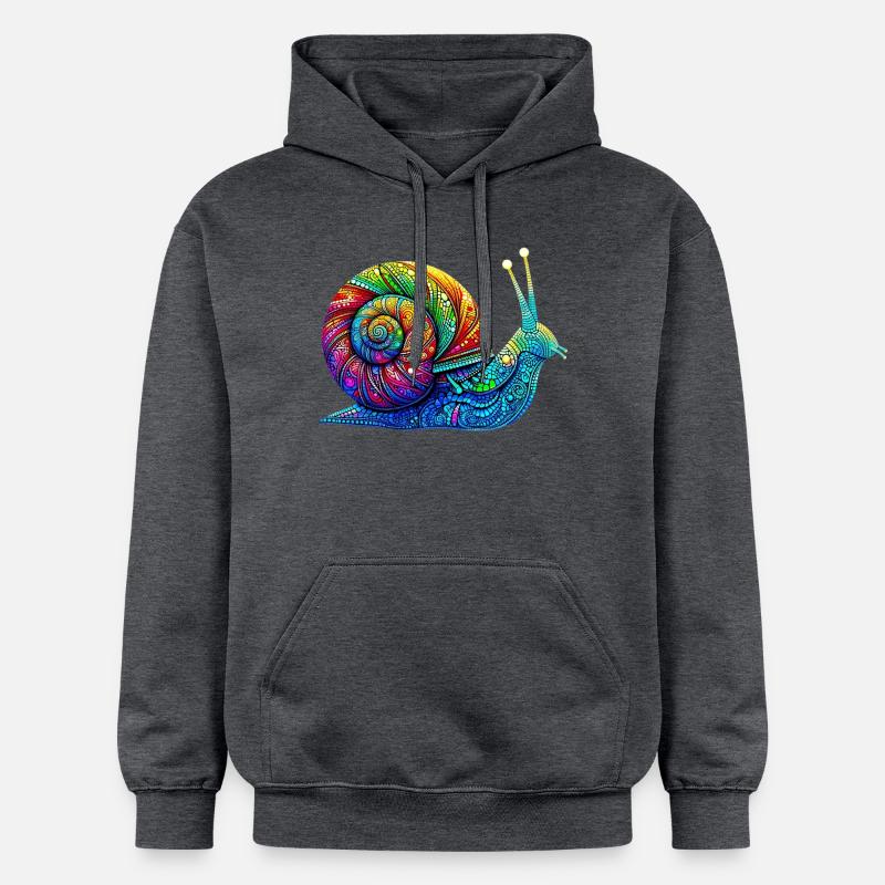 Escargot - Sweat à capuche Softstyle® Gildan Unisexe - gris foncé chiné