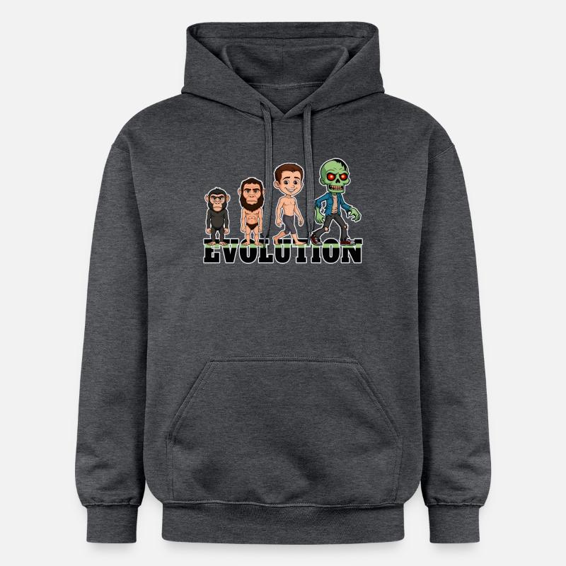 Évolution Zombie - Sweat à capuche Softstyle® Gildan Unisexe - gris foncé chiné