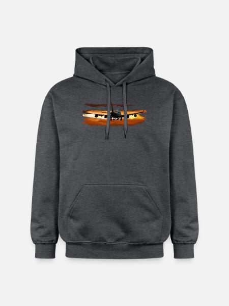 Passagierflugzeug - Gildan Unisex Softstyle® Midweight Hoodie - Dunkelgrau meliert