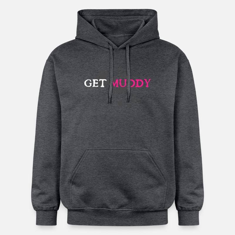 Course boueuse Schlammlauf Mud Run Muddy - Sweat à capuche Softstyle® Gildan Unisexe - gris foncé chiné