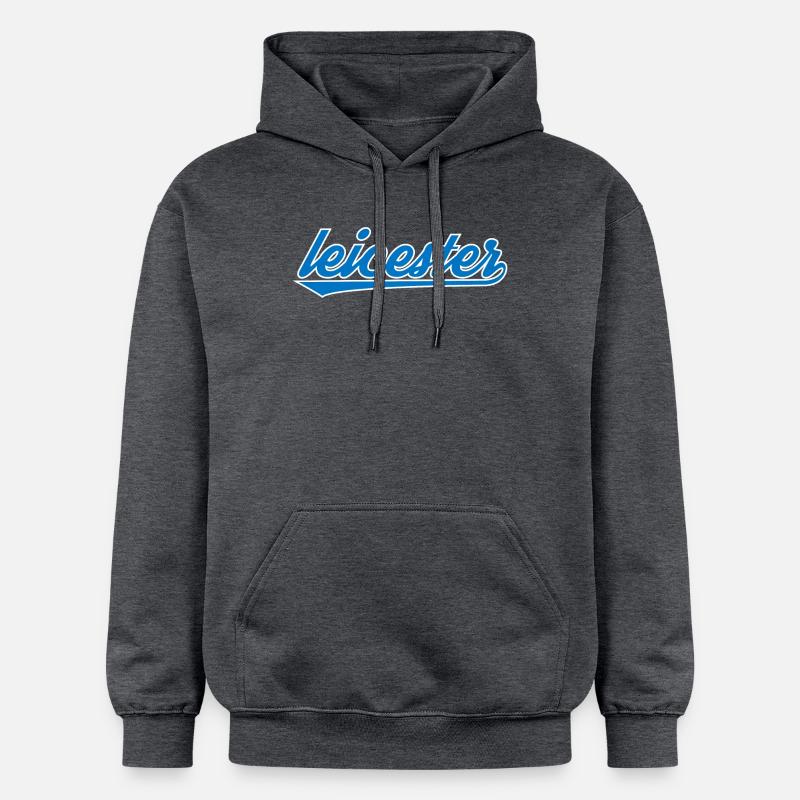Conception de l’écriture bleue Leicester - Sweat à capuche Softstyle® Gildan Unisexe - gris foncé chiné